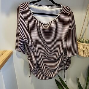 Striped V-Neck Women's Top